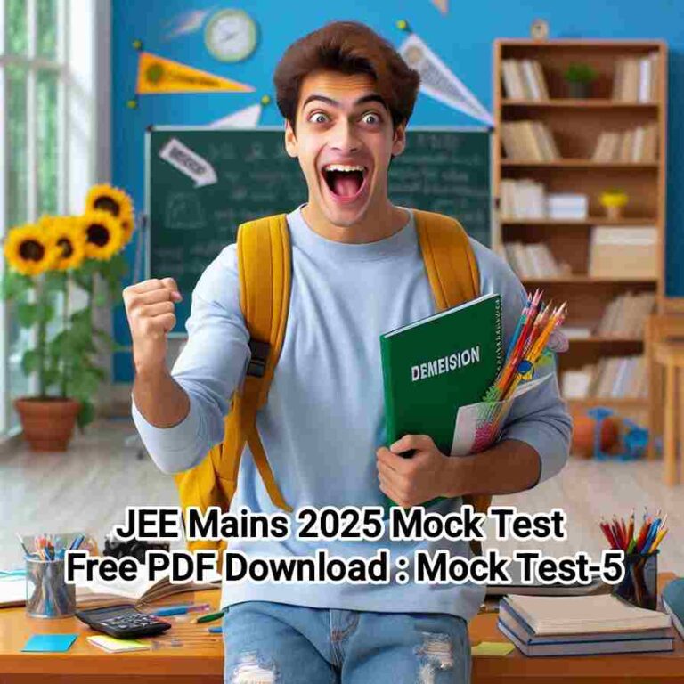 JEE Mains 2025 Mock Test Free PDF Download: Mock Test – 5